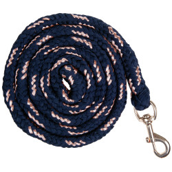 Longe Rosegold con mosquetón HKM Marino / oro rosa Azul