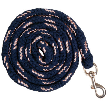 Longe Rosegold con mosquetón HKM Marino / oro rosa Azul