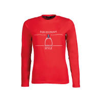 Polo de manga larga Equine Sports Style HKM Roja Rojo Polo de manga larga Equine Sports Style HKM Roja Rojo