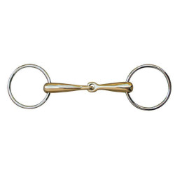 Bocado de 18 mm en maillechort anillos de acero inoxidable HKM