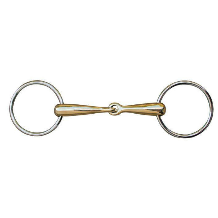 Bocado de 18 mm en maillechort anillos de acero inoxidable HKM