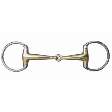 Bocado de oliva 16 mm maillechort y anillas de acero inoxidable HKM Bocado de oliva 16 mm maillechort y anillas de acero inoxidable HKM