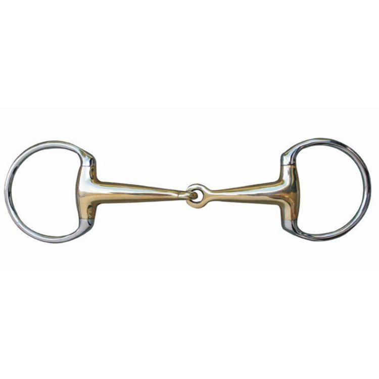 Bocado de oliva 16 mm maillechort y anillas de acero inoxidable HKM