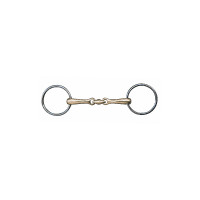 Mors doble rotura 18 mm maillechort anillas inox HKM Color indicativa