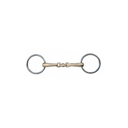 Mors doble rotura 18 mm maillechort anillas inox HKM Mors doble rotura 18 mm maillechort anillas inox HKM