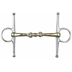 Bocado de agujas en maillechort 16 mm anillas inoxidables HKM Bocado de agujas en maillechort 16 mm anillas inoxidables HKM