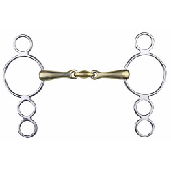 Muserola Pessoa en maillechort 16 mm anillas de acero inoxidable HKM Muserola Pessoa en maillechort 16 mm anillas de acero inoxidable HKM