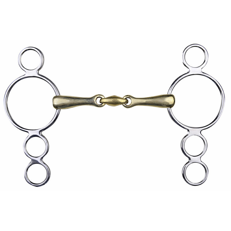 Muserola Pessoa en maillechort 16 mm anillas de acero inoxidable HKM Muserola Pessoa en maillechort 16 mm anillas de acero inoxidable HKM