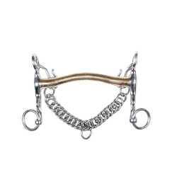 Mordaza de embocadura de maillechort 16 mm cadena 5 cm HKM
