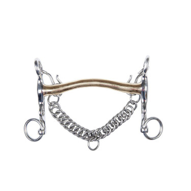Mordaza de embocadura de maillechort 16 mm cadena 5 cm HKM