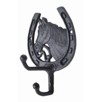 Soporte para bridas con cabeza de caballo en latón HKM Color indicativa Transparente Soporte para bridas con cabeza de caballo en latón HKM Color indicativa Transparente