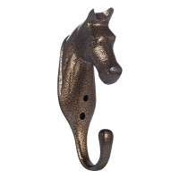 Soporte para bridas con cabeza de caballo en aluminio HKM Bronce Marrón Soporte para bridas con cabeza de caballo en aluminio HKM Bronce Marrón