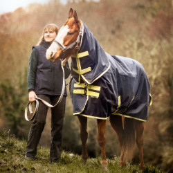 Manta Bucas Oasis Turnout 200g con cubrecuello Gris oscuro / lima Manta Bucas Oasis Turnout 200g con cubrecuello Gris oscuro / lima