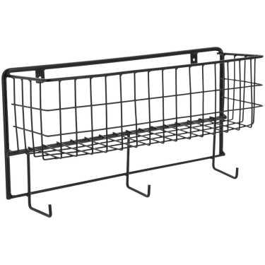 Cesta con 3 ganchos HIPPOTONIC Negro