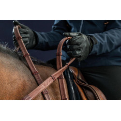 Riendas de Goma 1/2 con 7 Topes Dy'on D Collection Castaño Marrón