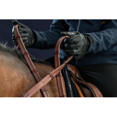 Riendas de Goma 1/2 con 7 Topes Dy'on D Collection Castaño Marrón