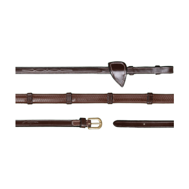 Riendas de Goma 1/2 con 7 Topes Dy'on D Collection Castaño Marrón