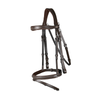 Brida Muserola Combinada Con Mosquetón Dy'on Working Castaño Marrón