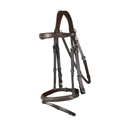 Brida Muserola Combinada Con Mosquetón Dy'on Working Castaño Marrón