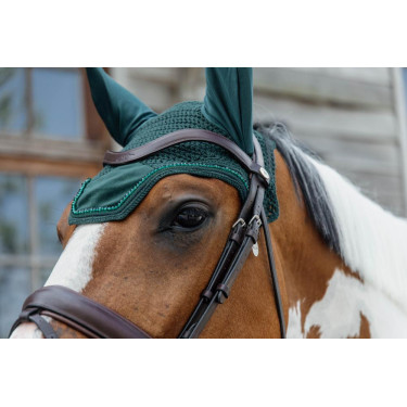 Bonete Wellington Terciopelo Perlas Kentucky Verde abeto