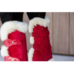 Polainas Bamboo Elástico Terciopelo oveja vegana Kentucky Roja Rojo Polainas Bamboo Elástico Terciopelo oveja vegana Kentucky Roja Rojo