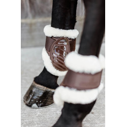 Protector para menudillo caballos jóvenes borrego vegano Kentucky Castaño Marrón Protector para menudillo caballos jóvenes borrego vegano Kentucky Castaño Marrón
