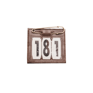 Porta-número de PVC con imperdible Kentucky Castaño Marrón