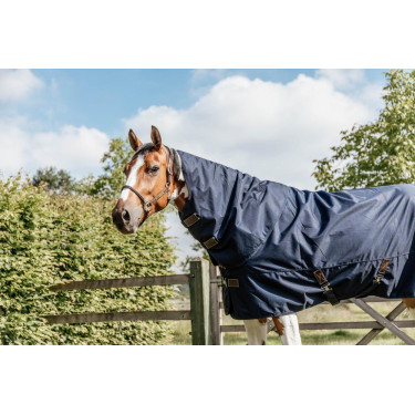 Manta de exterior All Weather Quick Dry Fleece con cubrecuellos Kentucky Marino Azul marino