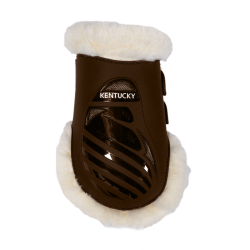 Protector de menudillo elástico con borreguillo vegano Kentucky Castaño Marrón