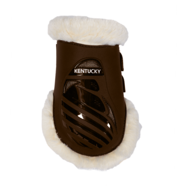 Protector de menudillo elástico con borreguillo vegano Kentucky Castaño Marrón