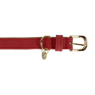 Collar para perro de cuero vegano Kentucky Roja Rojo
