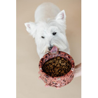 Cuenco para perro de piedra Terrazzo Kentucky Marrón Marr&amp;oacute;n