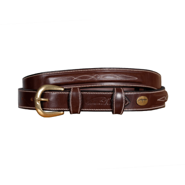 Cinturón Con Pespuntes Decorativos Dy'on Castaño Marrón