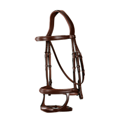 Brida Doble Muserola New English Collection by Dy'on Castaño Marrón