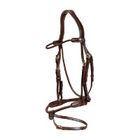 Brida con muserola combinada trenzada redonda Dy'on Castaño Marr&amp;oacute;n