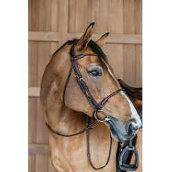 Brida con muserola combinada trenzada redonda Dy'on Castaño Marrón