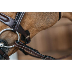 Brida con muserola combinada trenzada redonda Dy'on Castaño Marrón