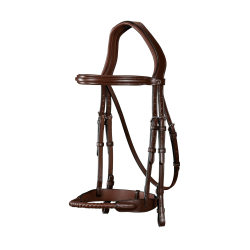 Cabezada Muserola Cuerda Recubierta de Cuero New English Collection by Dy'on Marrón