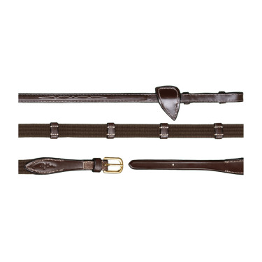 Riendas de tejido 5/8 con 9 pasadores D Collection by Dy'on Marrón Marr&amp;amp;amp;oacute;n