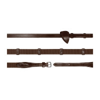 Riendas de Tejido 5/8 con 9 Topes New English Collection by Dy'on Marrón Marr&amp;oacute;n