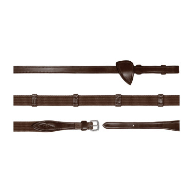 Riendas de Tejido 5/8 con 9 Topes New English Collection by Dy'on Marrón Marr&amp;oacute;n