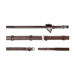 Riendas Hunter 5/8 con 7 limitadores (sin stopper) Colección US by Dy'on Marrón Marr&amp;amp;amp;oacute;n