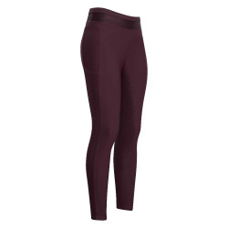 Leggings de equitación Euro-Star Impress FullGrip Rosa negra Burdeos