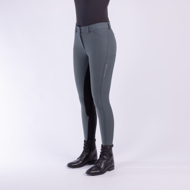 Euro-Star Arista Fashion Diamond Full Breeches Castaño oscuro Gris