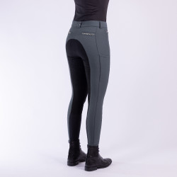 Euro-Star Arista Fashion Diamond Full Breeches Castaño oscuro Gris