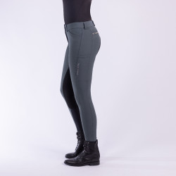 Euro-Star Arista Fashion Diamond Full Breeches Castaño oscuro Gris