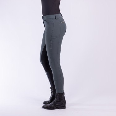 Euro-Star Arista Fashion Diamond Full Breeches Castaño oscuro Gris