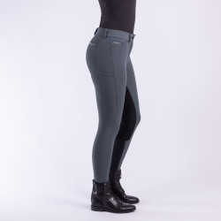 Euro-Star Arista Fashion Diamond Full Breeches Castaño oscuro Gris