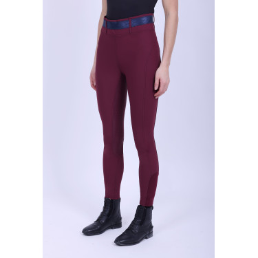 Legging de equitación HV Polo Clarissa FullGrip Bahía negra Burdeos