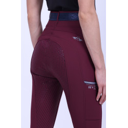 Legging de equitación HV Polo Clarissa FullGrip Bahía negra Burdeos